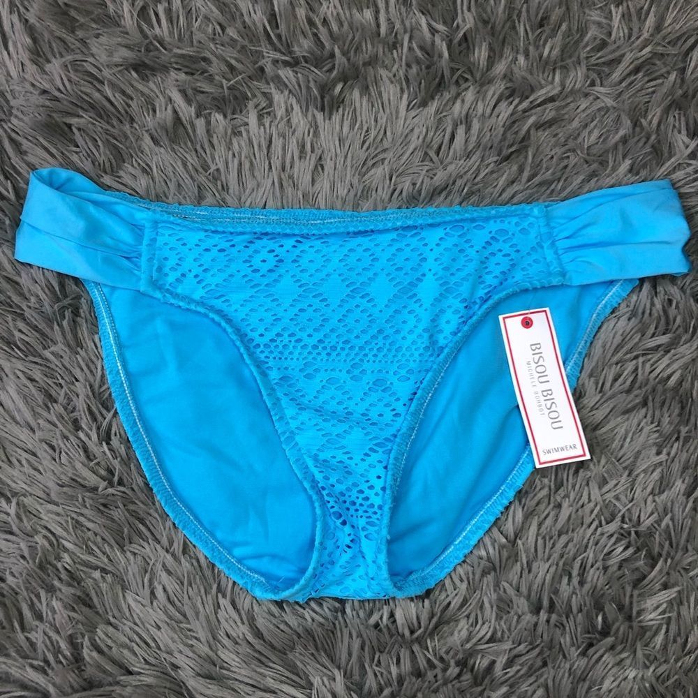 Bisou Bisou Blue Bikini Bottoms Size XL